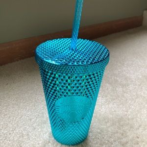 NEW Starbucks 2023 TEAL BLING, rare, Studded 16 oz  Cold Cup Tumbler